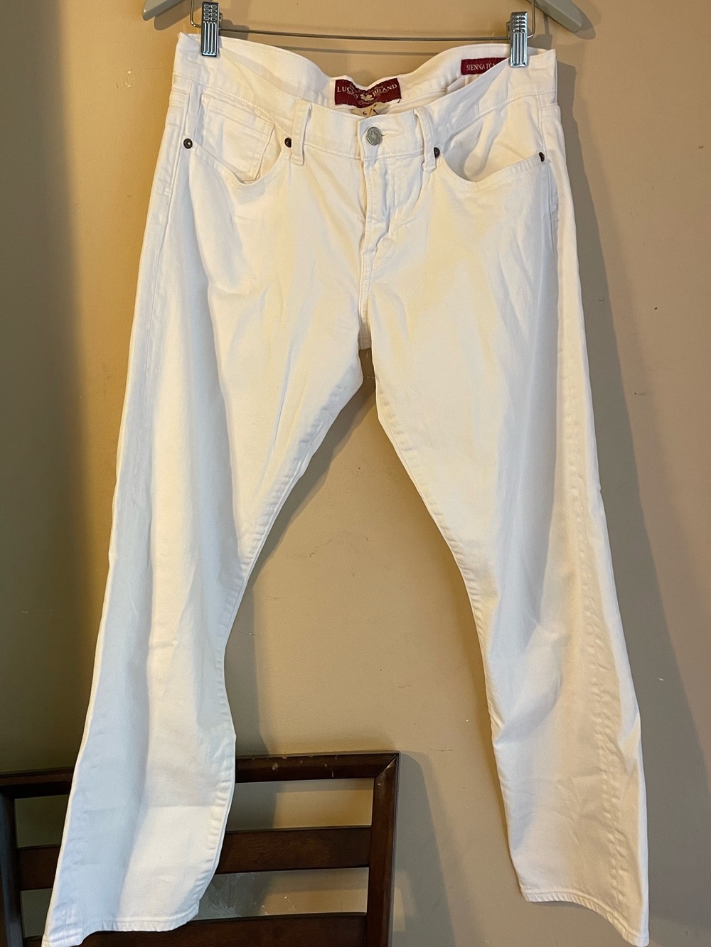 Lucky Brand White Sienna Tomboy Straight Leg Denim Jeans Sz 6 28